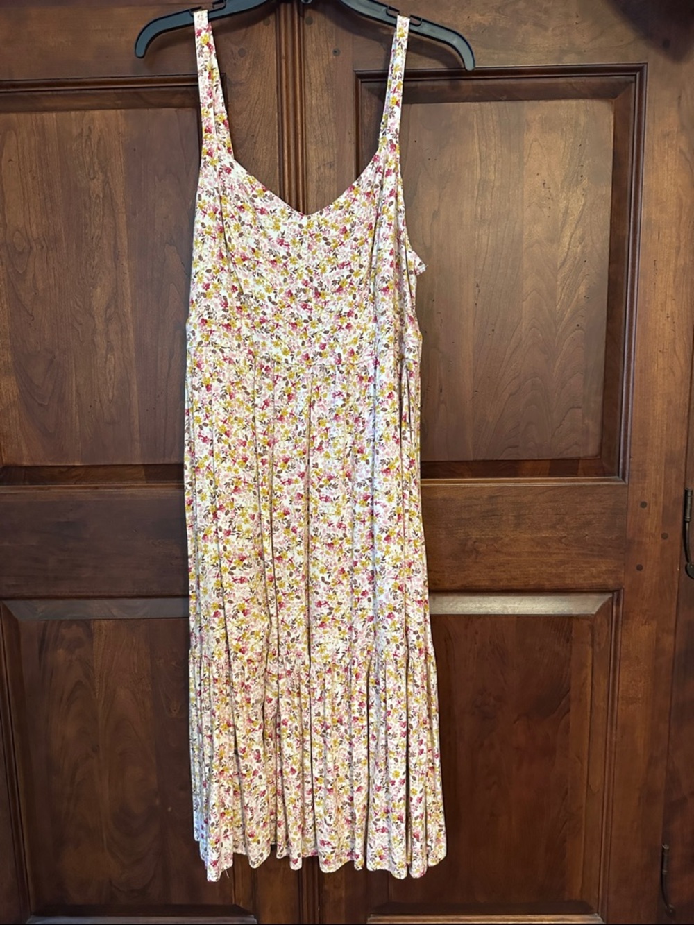 torrid Cream Floral Maxi Dress with Pink and Yellow Blooms